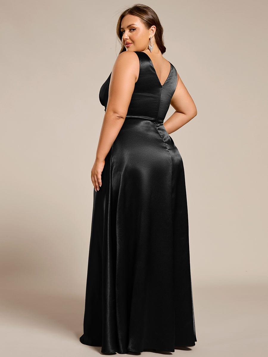 V-neck Empire Satin Maxi - Bridal Dress