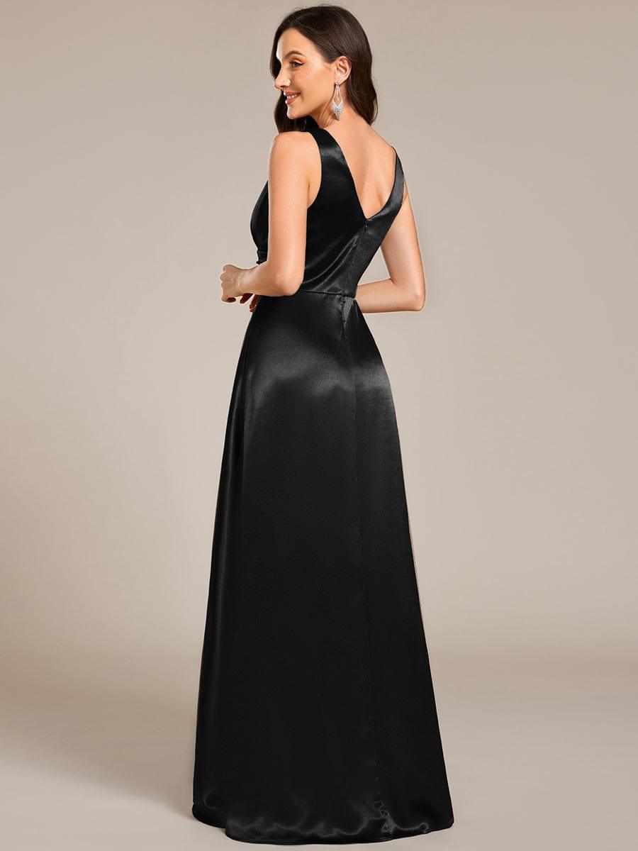 V-neck Empire Satin Maxi - Bridal Dress