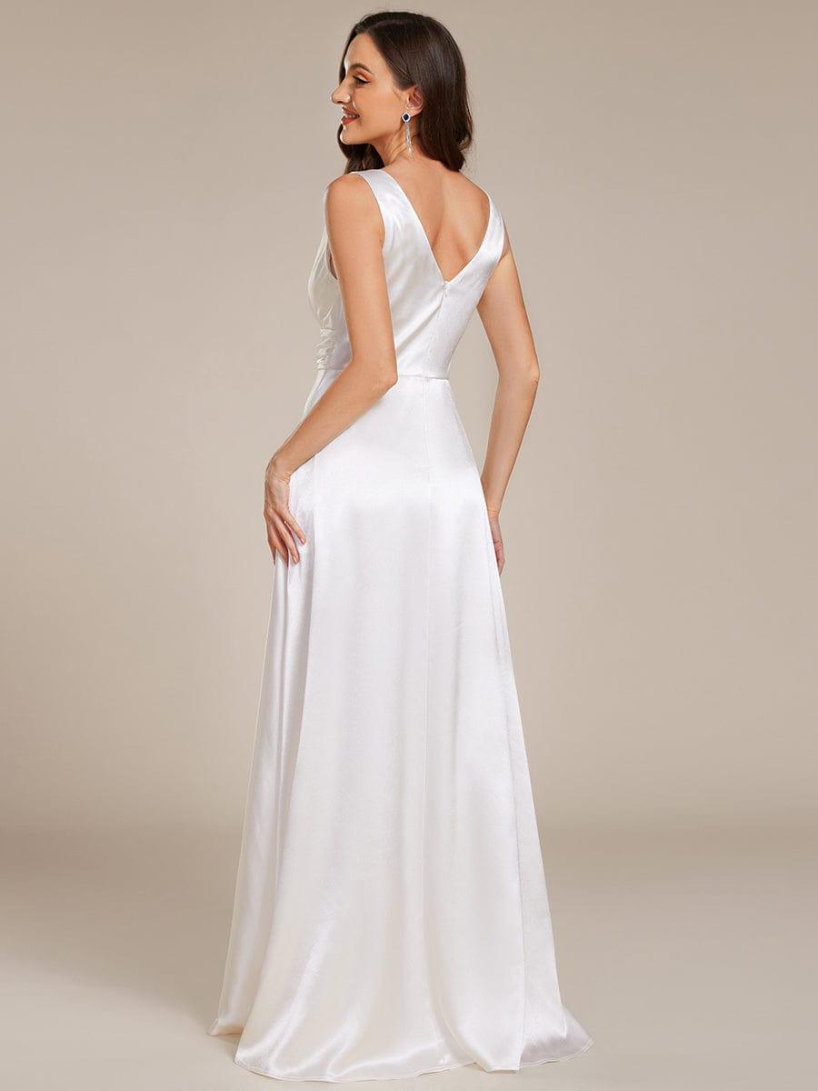 V-neck Empire Satin Maxi - Bridal Dress