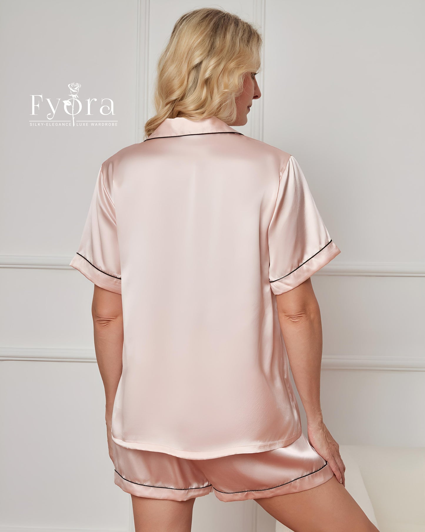 Silky Elegance Short Sleeve Pajama Set