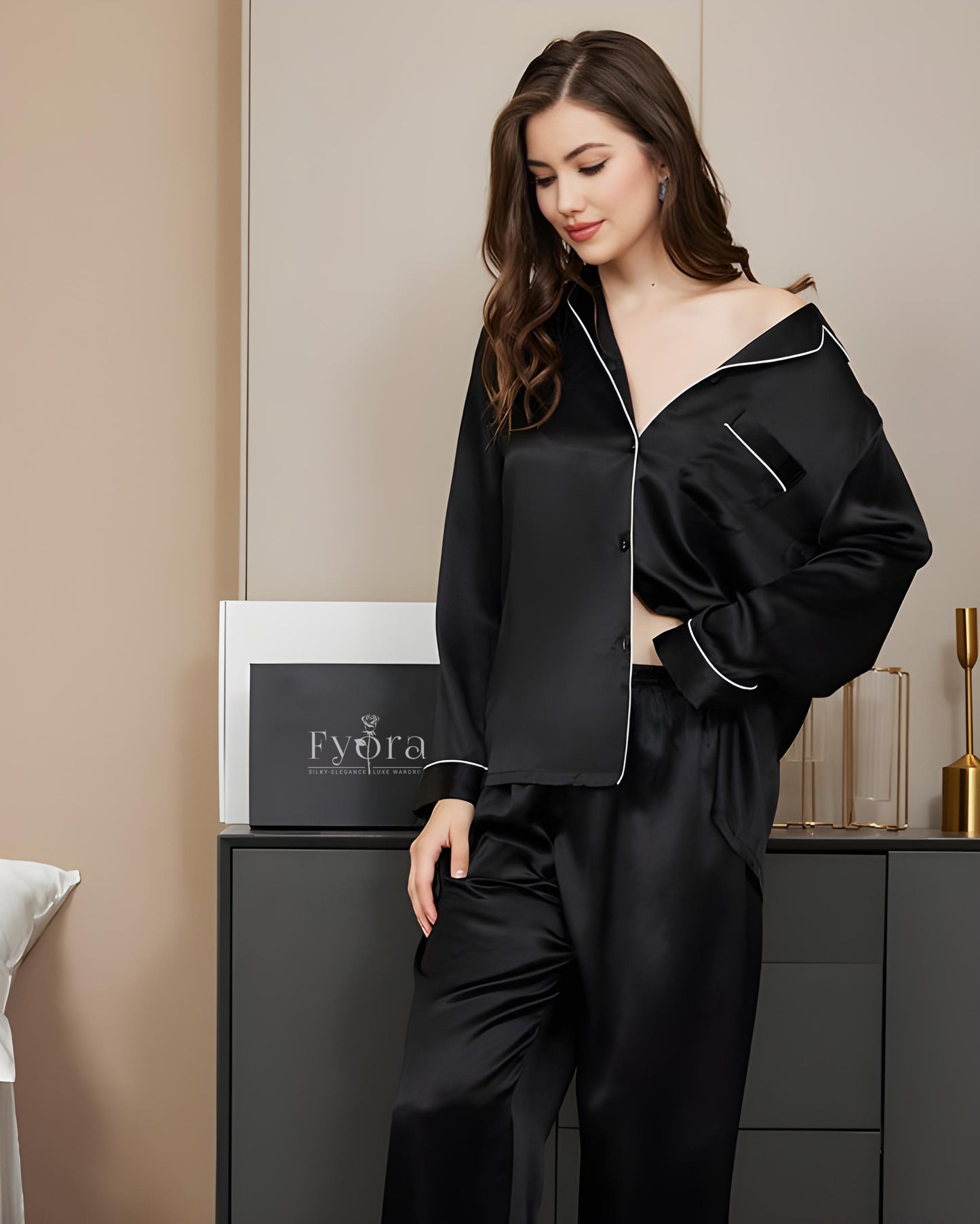 Luxury Women's Silk Satin Pajama Set