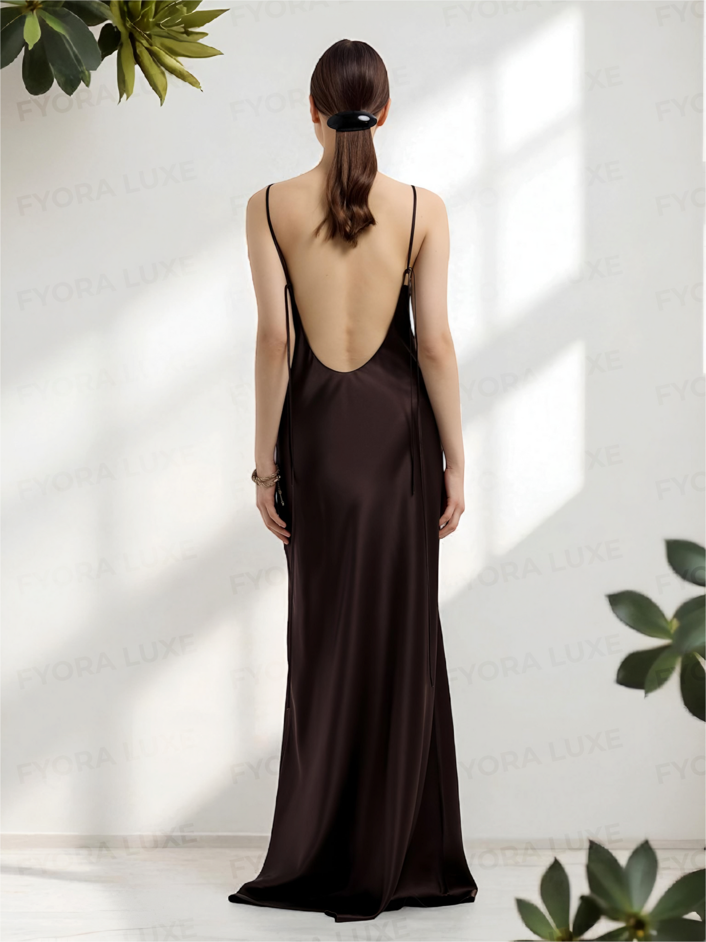 Luna Luxe Silk Long Dress – Effortless Elegance in Every Shade