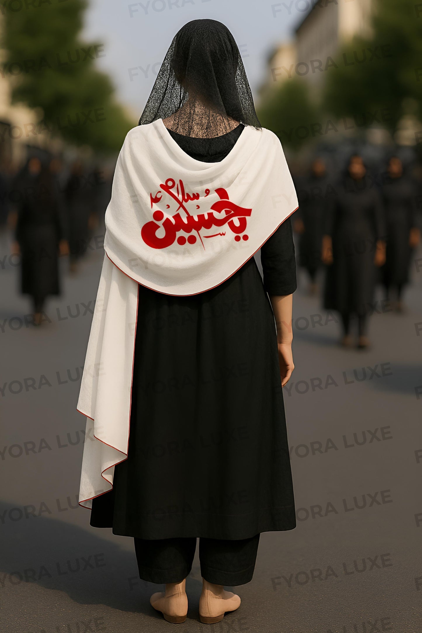 Shaam-e-Gham: The Muharram Tribute Satin Shawl