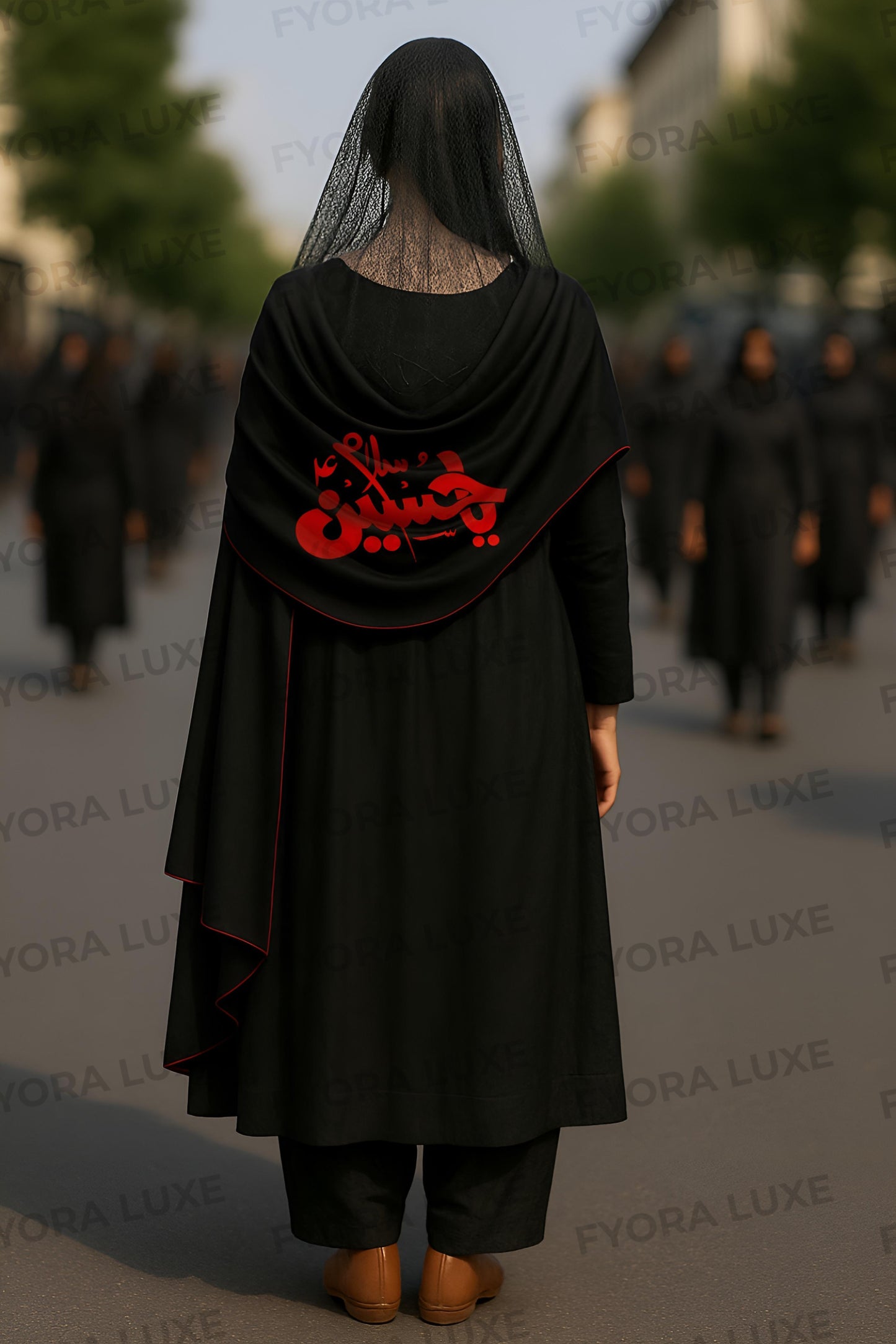 Shaam-e-Gham: The Muharram Tribute Satin Shawl