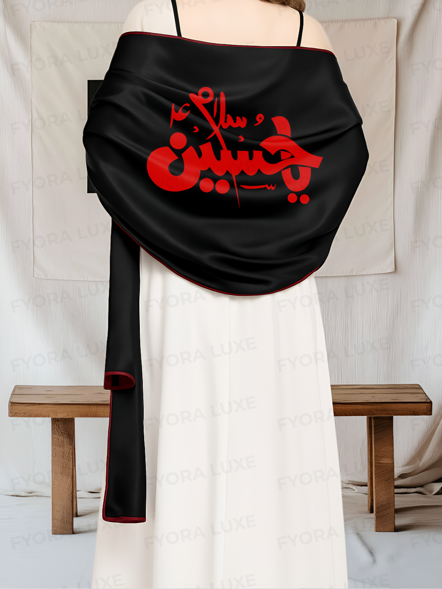 Shaam-e-Gham: The Muharram Tribute Satin Shawl