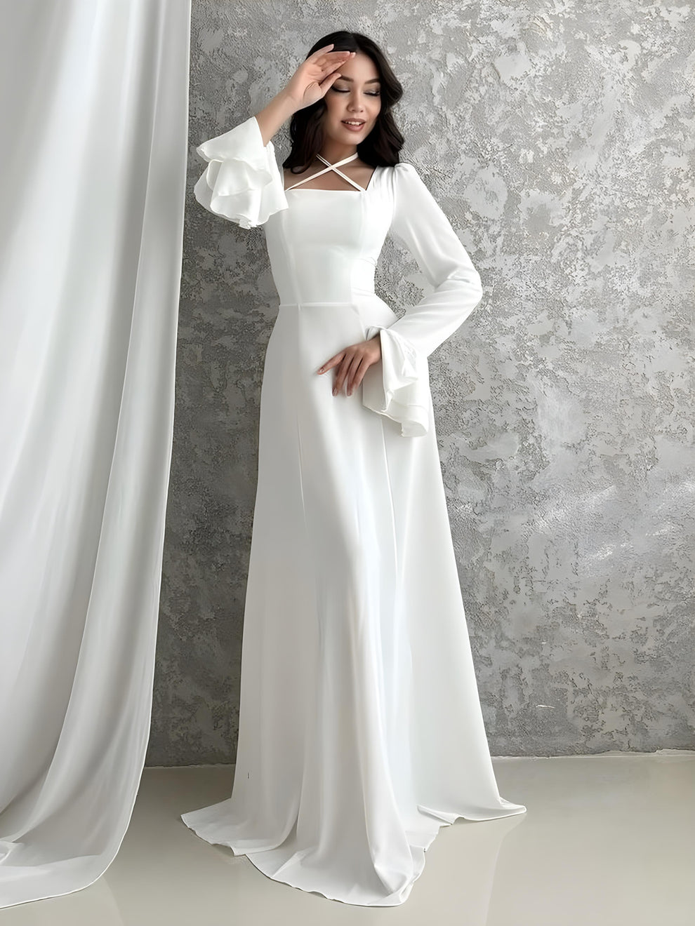 Luxe Bell Sleeves - Long Maxi Dress
