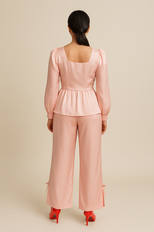 Blush Glow Satin Co-Ord Set 🌸👠