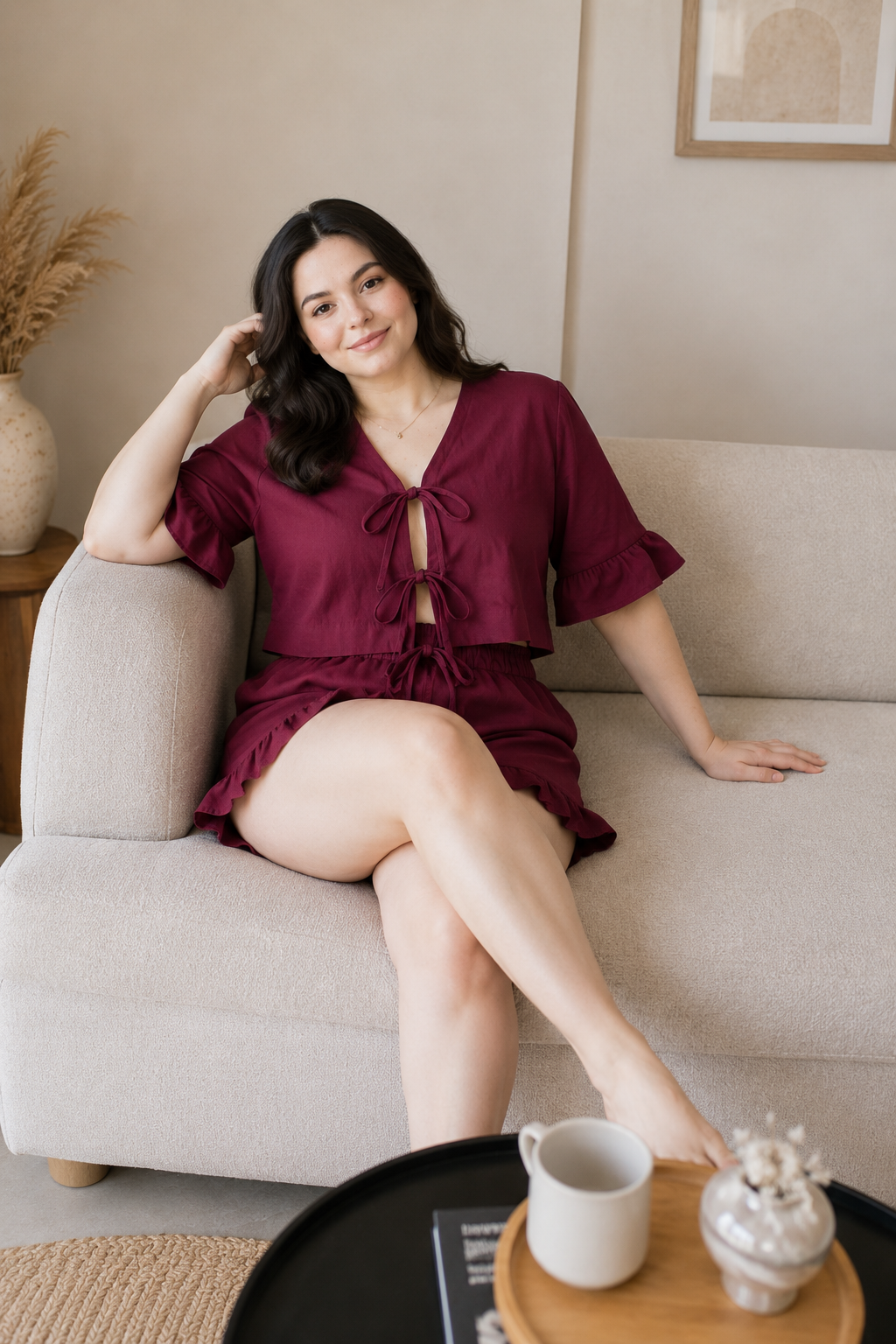 Aurelia Lounge Set – Premium Soft Linen Sleepwear & Everyday Loungewear