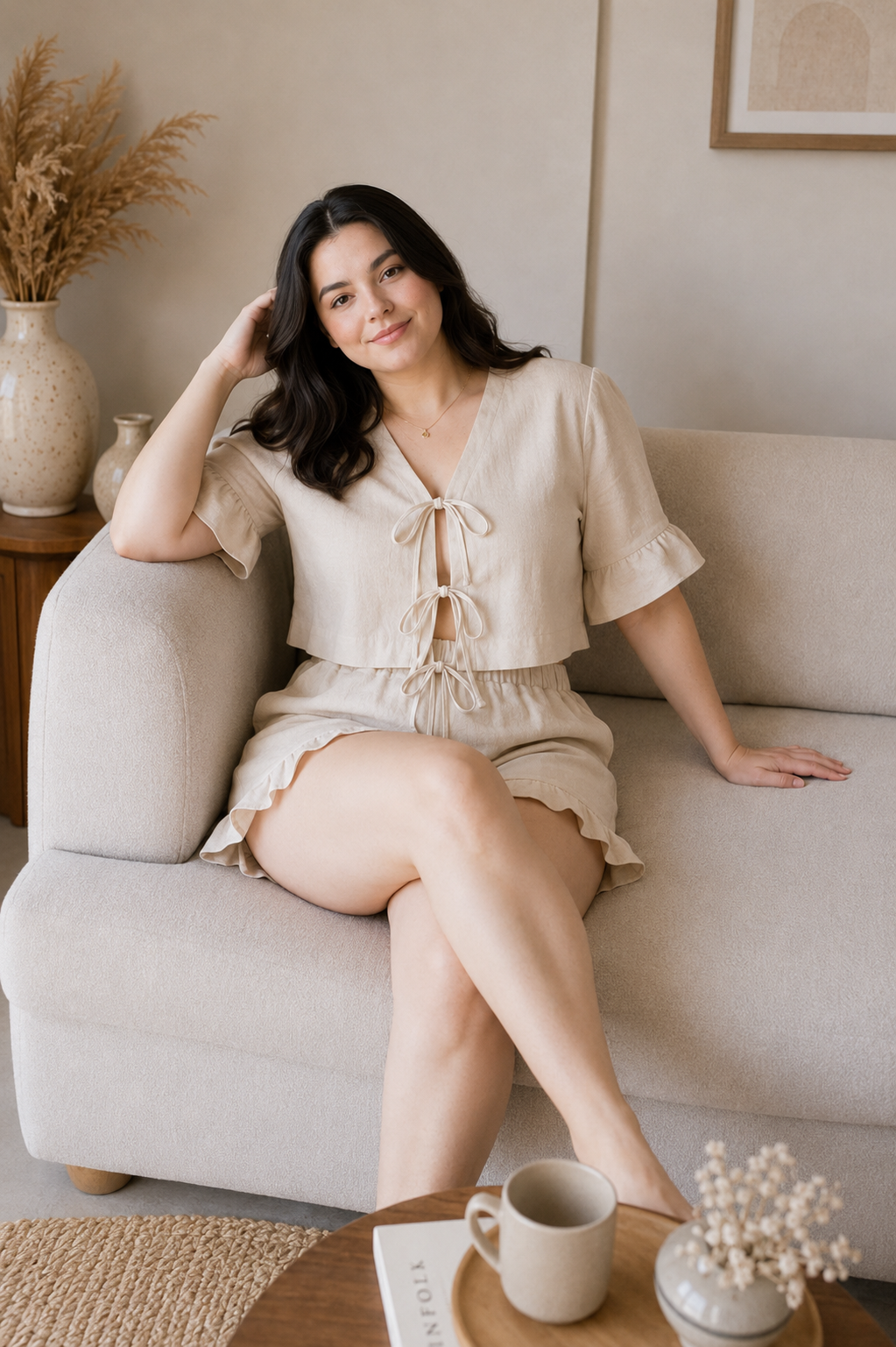 Aurelia Lounge Set – Premium Soft Linen Sleepwear & Everyday Loungewear
