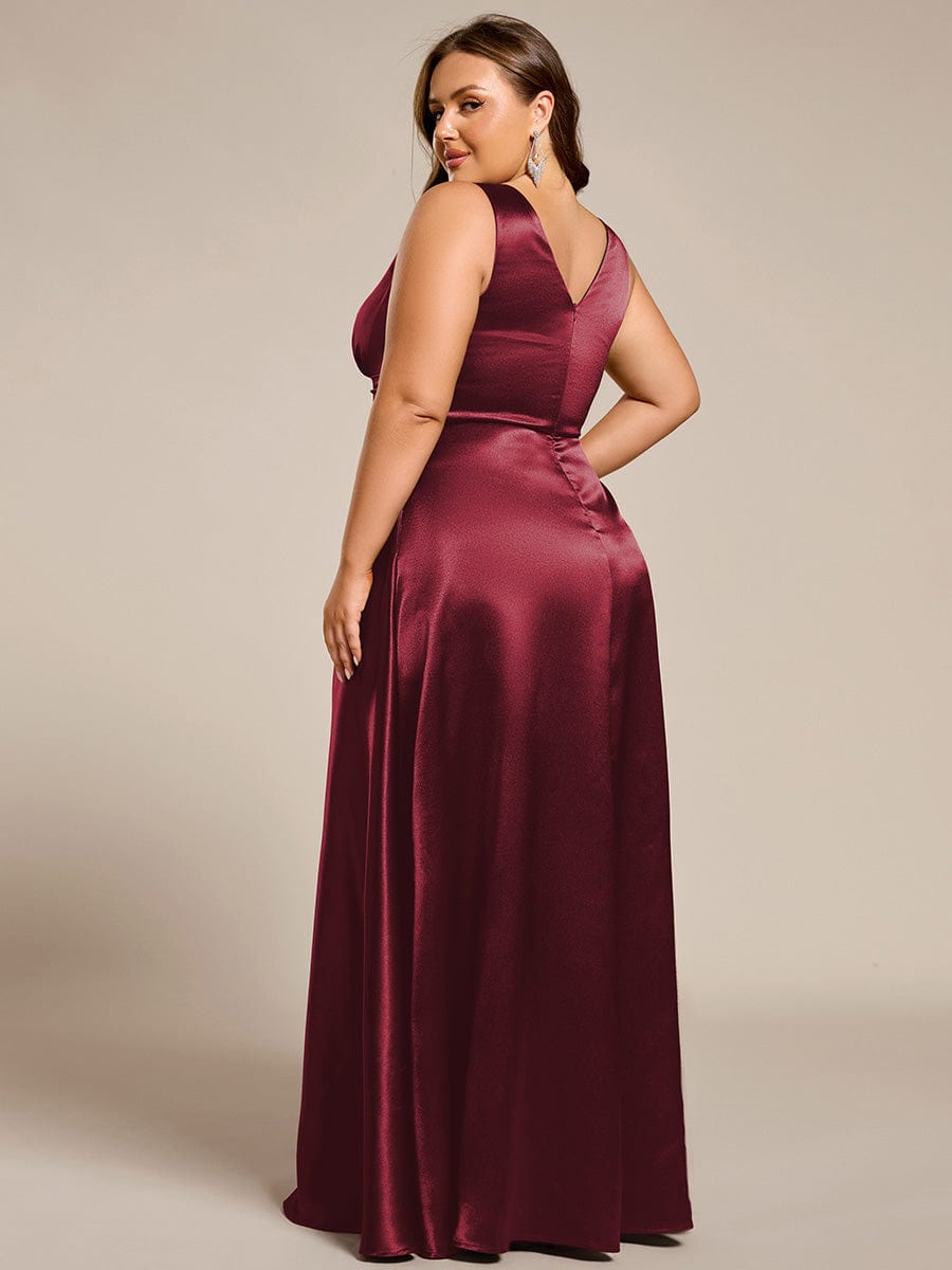 V-neck Empire Satin Maxi - Bridal Dress