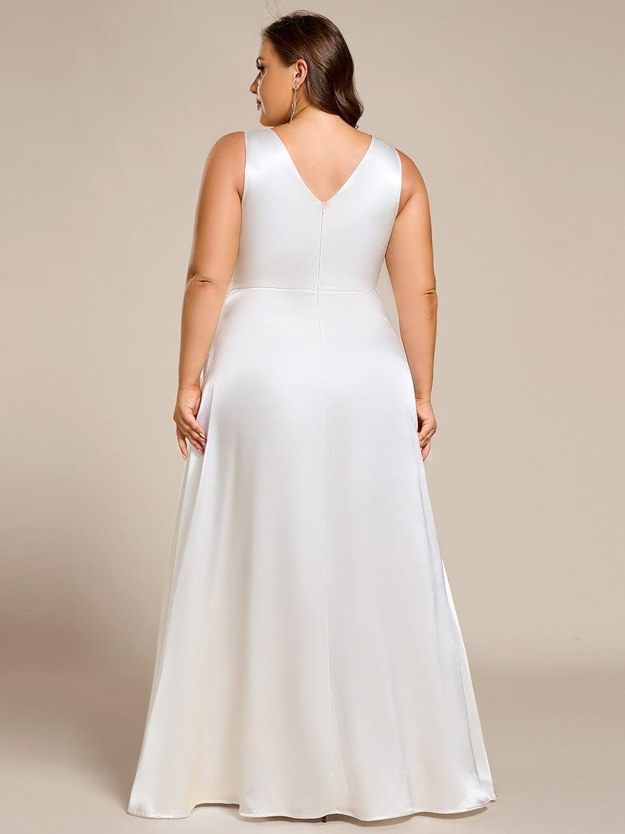 V-neck Empire Satin Maxi - Bridal Dress