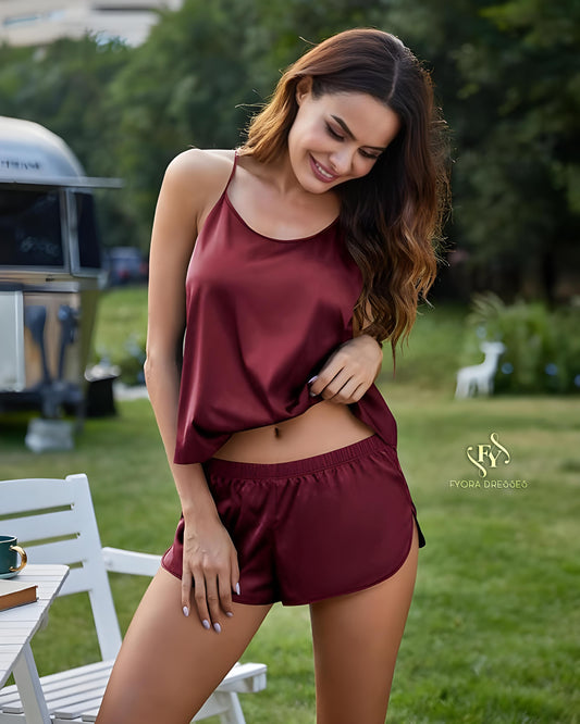 Opulence Silk Cami Shorts Set – Effortless Elegance