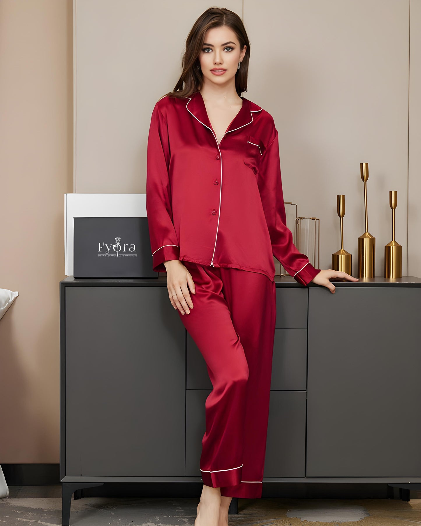 Luxury Women's Silk Satin Pajama Set