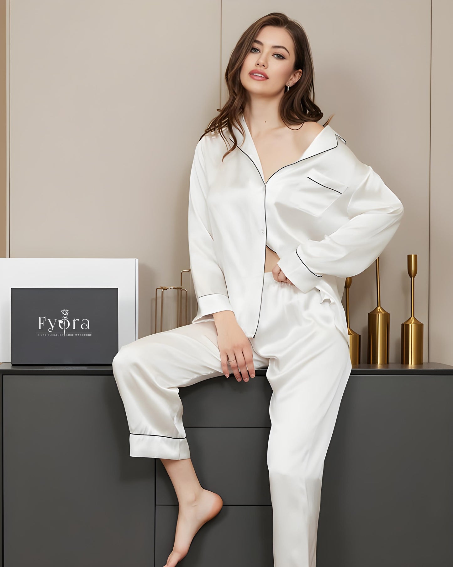 Luxury Women's Silk Satin Pajama Set