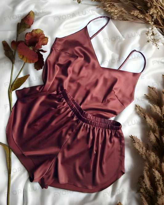 Opulence Silk Cami Shorts Set – Effortless Elegance