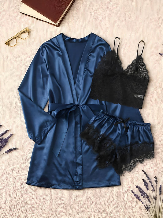 Crimson Romance Lace 3-Piece Set