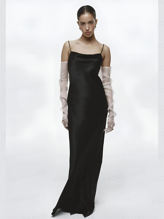 The Queen’s Embrace: Regal Backless Silk Maxi Dress