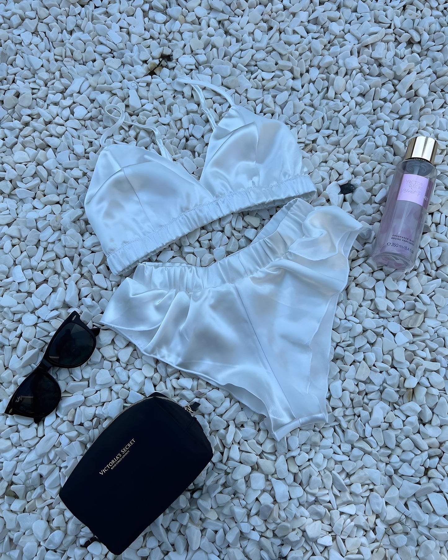 Midnight Allure - Satin Bralette 2pc Set