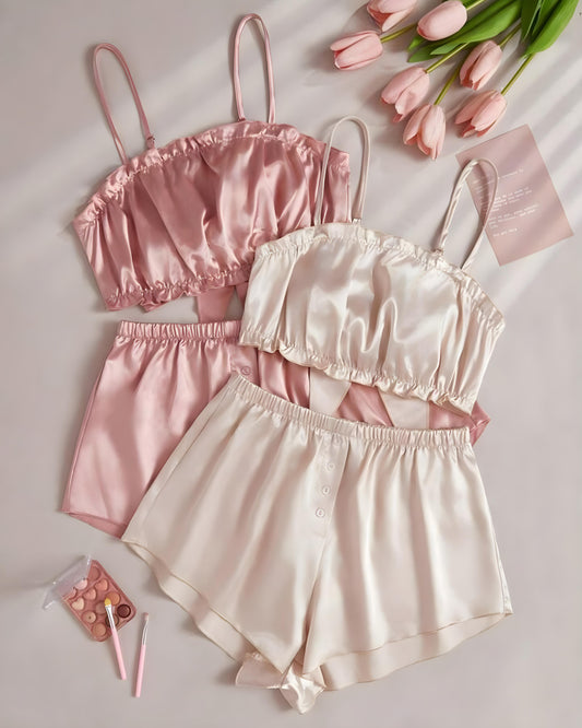 Velour Whisper – Duo Set in Pure Silk Luxury