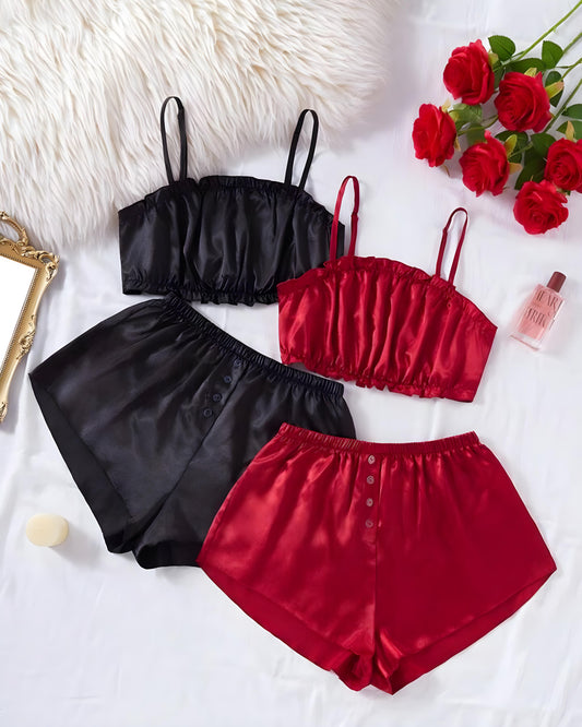 Velour Whisper – Duo Set in Pure Silk Luxury