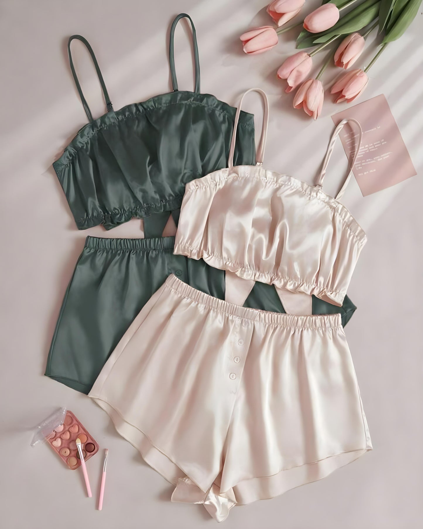 Velour Whisper – Duo Set in Pure Silk Luxury