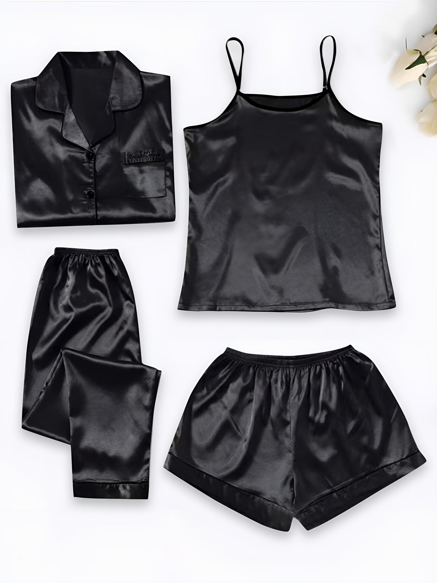 BlushCrush 4-Piece Satin Sleep Set