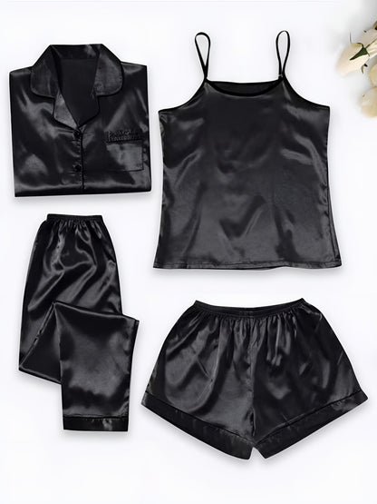 BlushCrush 4-Piece Satin Sleep Set