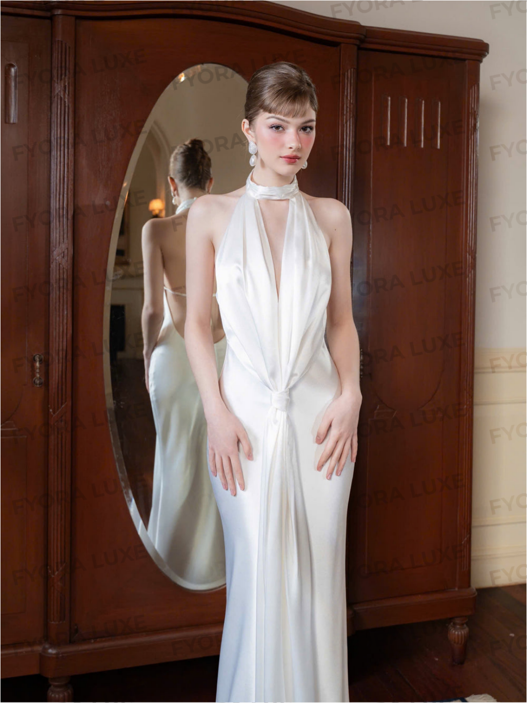 Celeste Satin Luxe Long Dress