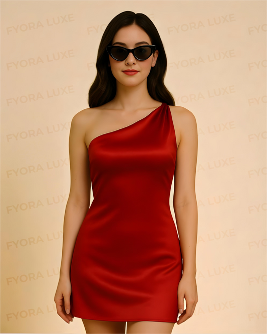 Silky Whisper – One-Shoulder Satin Luxe Maxi Dress