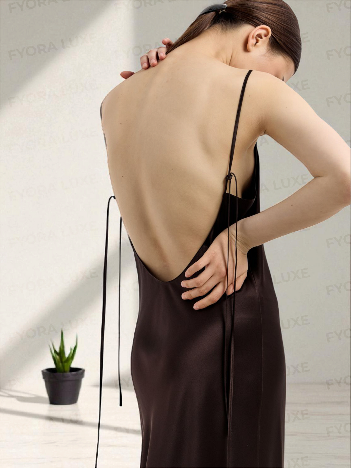 Luna Luxe Silk Long Dress – Effortless Elegance in Every Shade