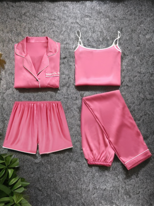 Elora 4-Piece Satin Sleep Set