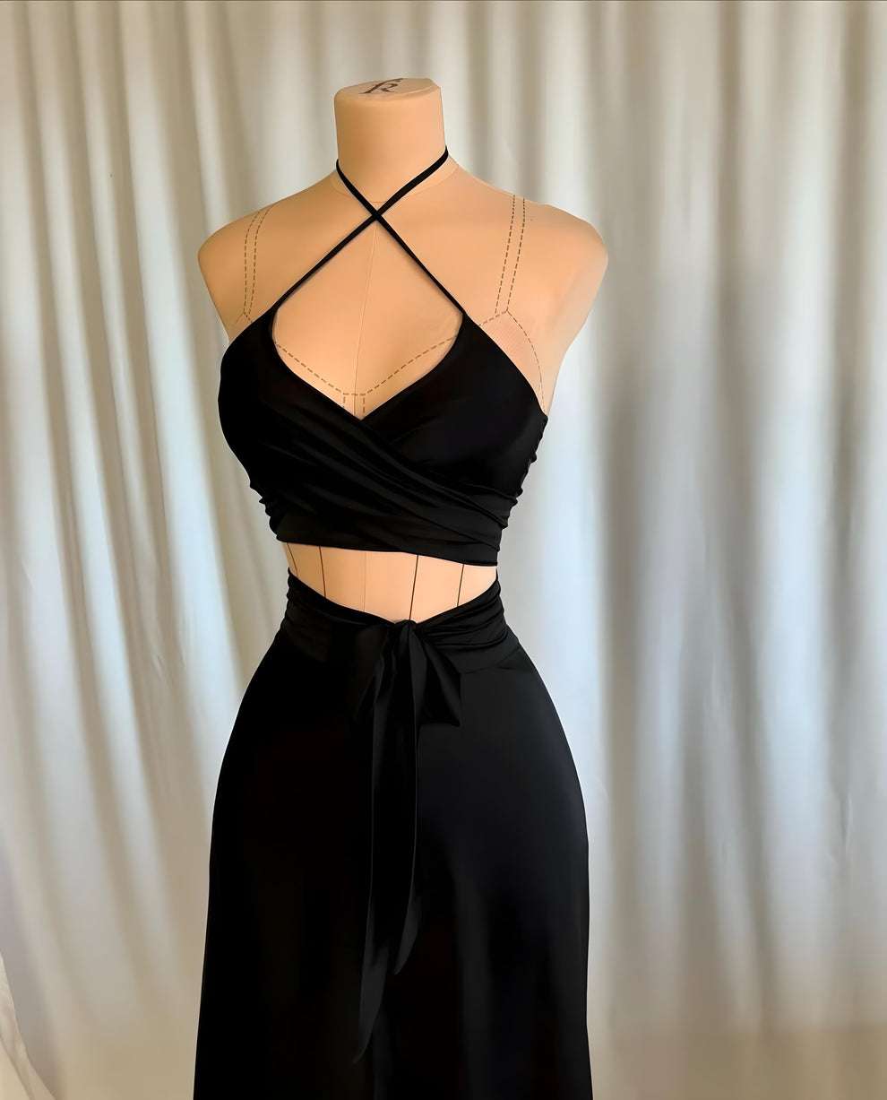 Celeste Silk Halter Wrap Luxury Skirt