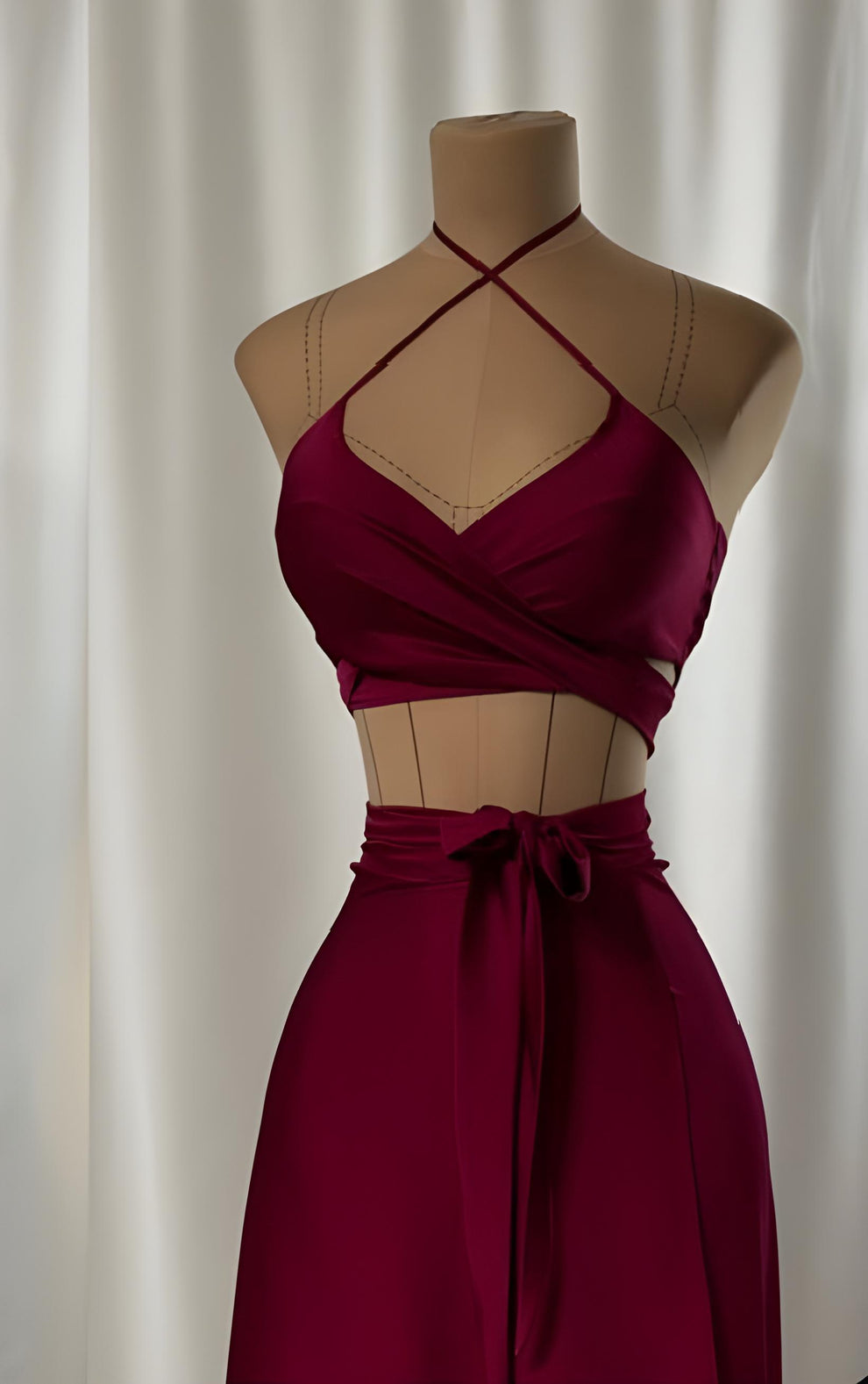 Celeste Silk Halter Wrap Luxury Skirt