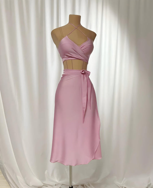 Celeste Silk Halter Wrap Luxury Skirt