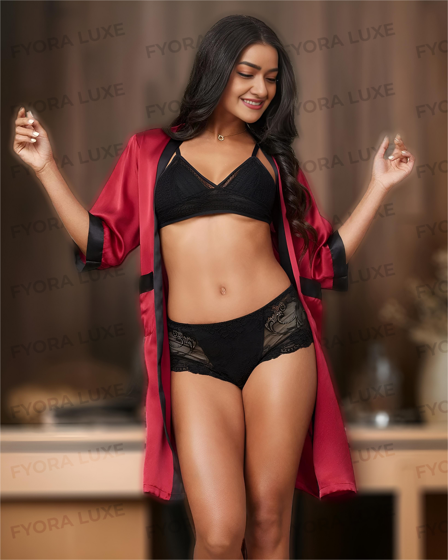 Celeste Luxe Satin Robe