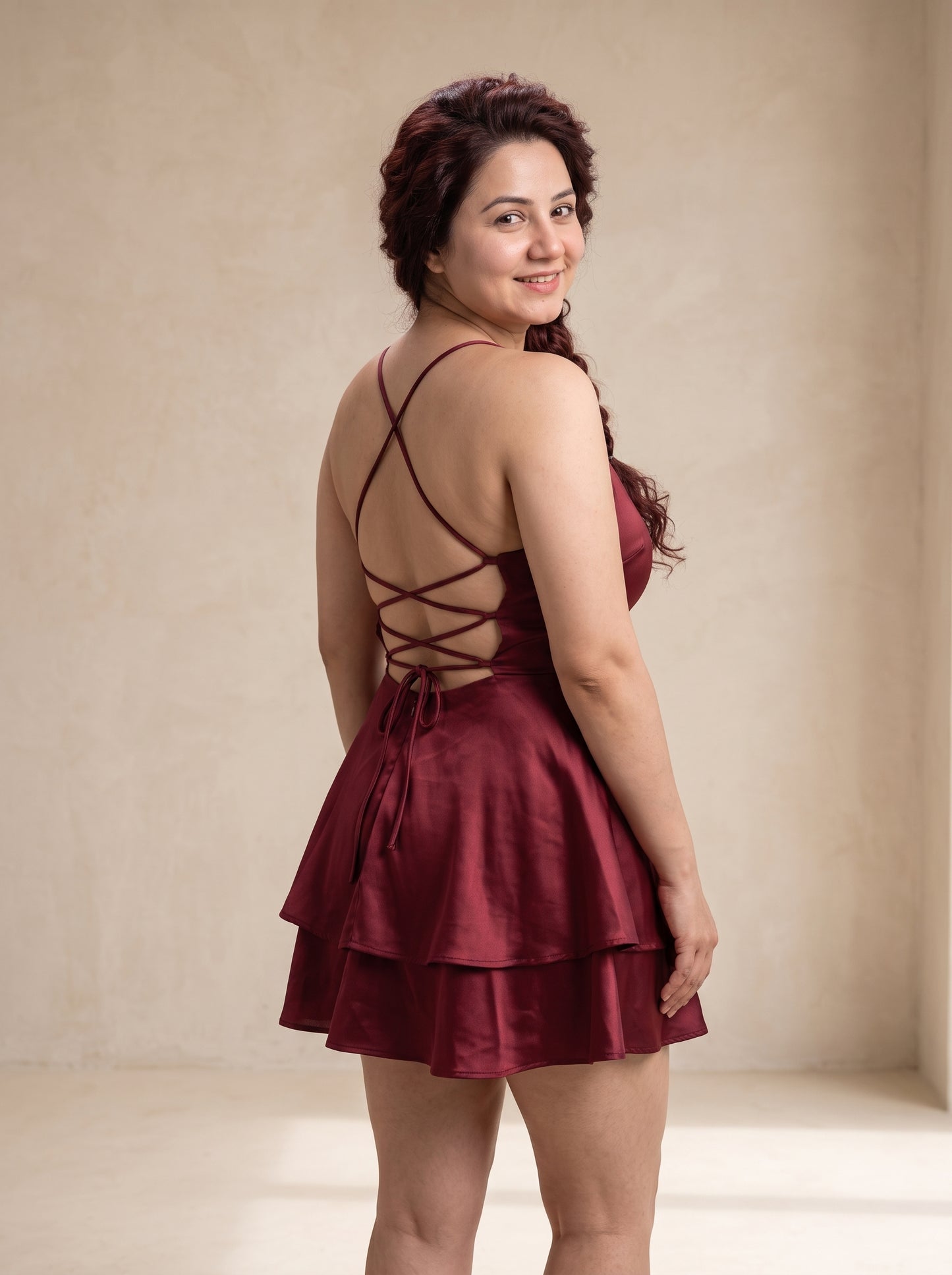 CaLosh Trendy Tie-Back Nightdress – Silky Backless Maxi Dress