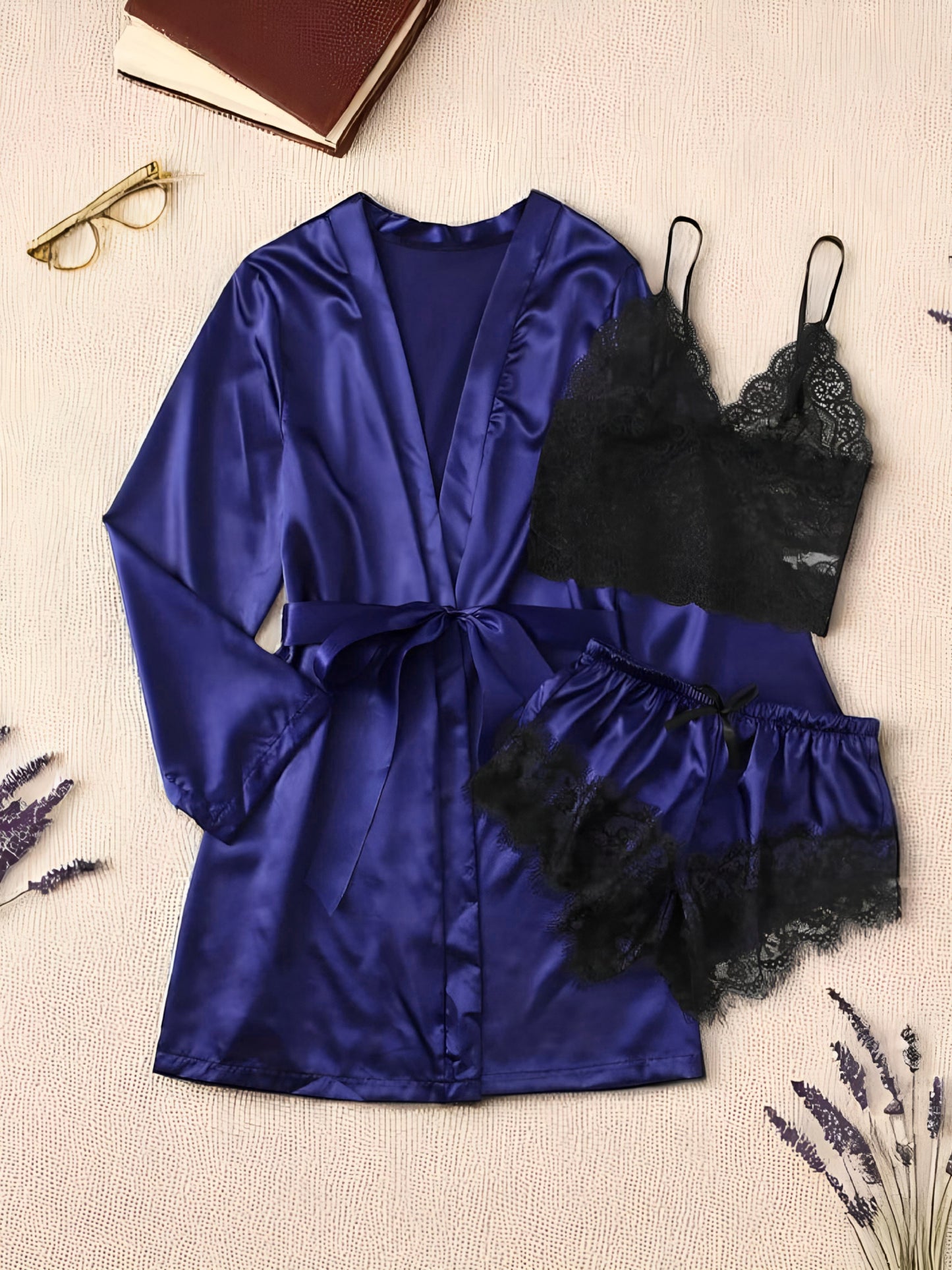 Crimson Romance Lace 3-Piece Set