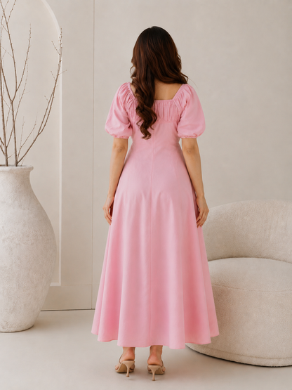 Roselle Linen Grace Maxi Dress - Soft Pink