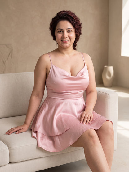 CaLosh Trendy Tie-Back Nightdress – Silky Backless Maxi Dress