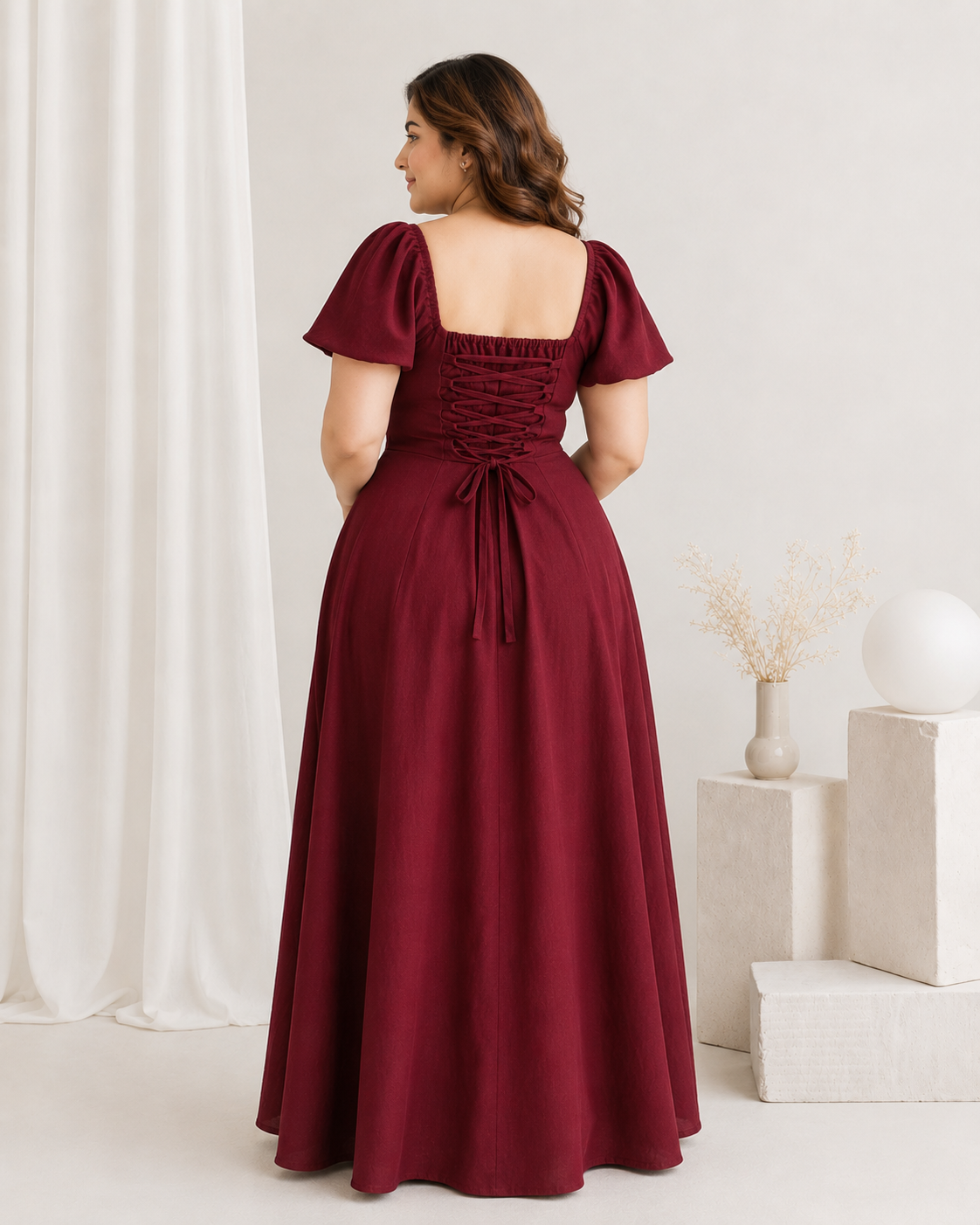 Valcia Linen Maxi Dress