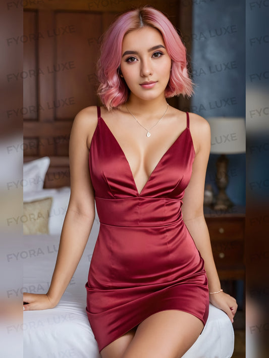 Noir Éclat – Short Satin Royal Maxi