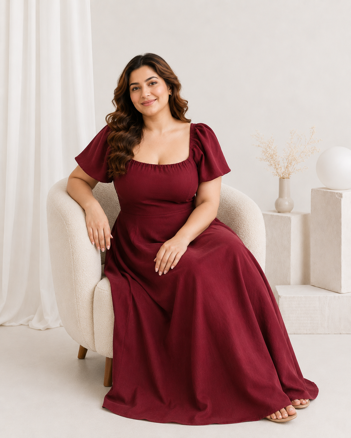 Valcia Linen Maxi Dress