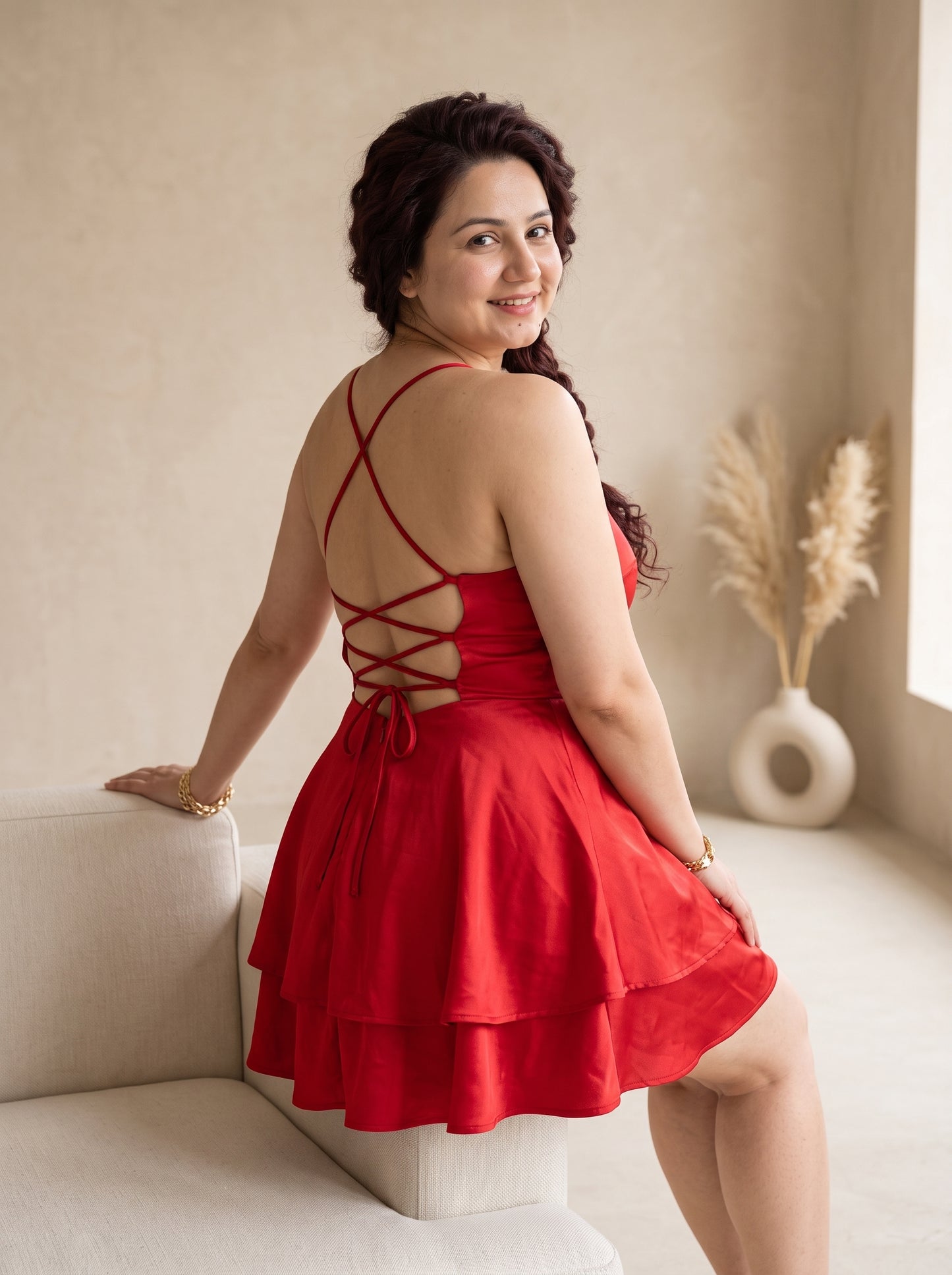 CaLosh Trendy Tie-Back Nightdress – Silky Backless Maxi Dress