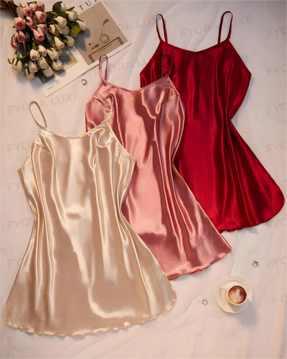 Luna Luxe Satin Slip Dress – Pack of 3