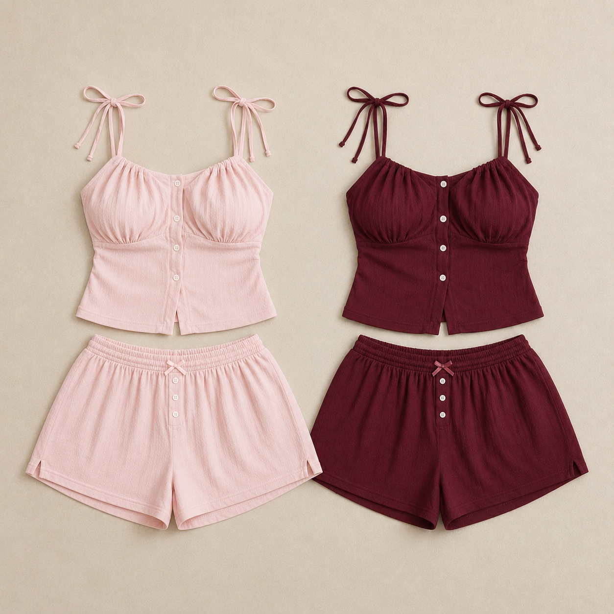 Rosalie Linen Camisole Duo Set (Pack of 2)