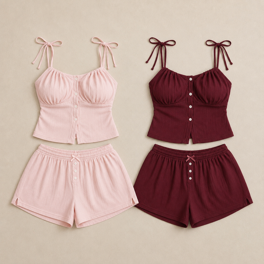 Rosalie Linen Camisole Duo Set (Pack of 2)
