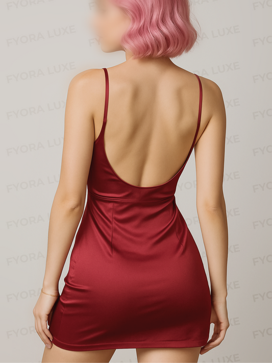 Noir Éclat – Short Satin Royal Maxi