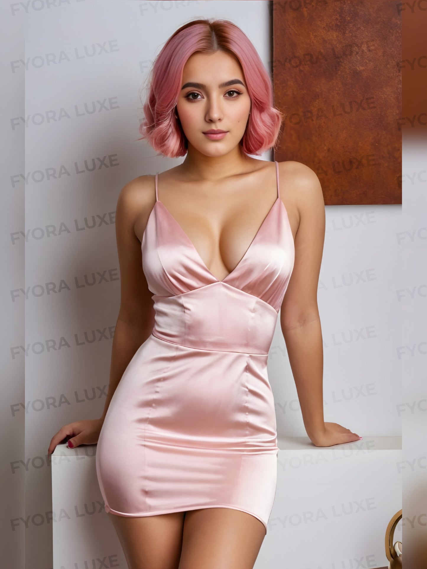 Noir Éclat – Short Satin Royal Maxi