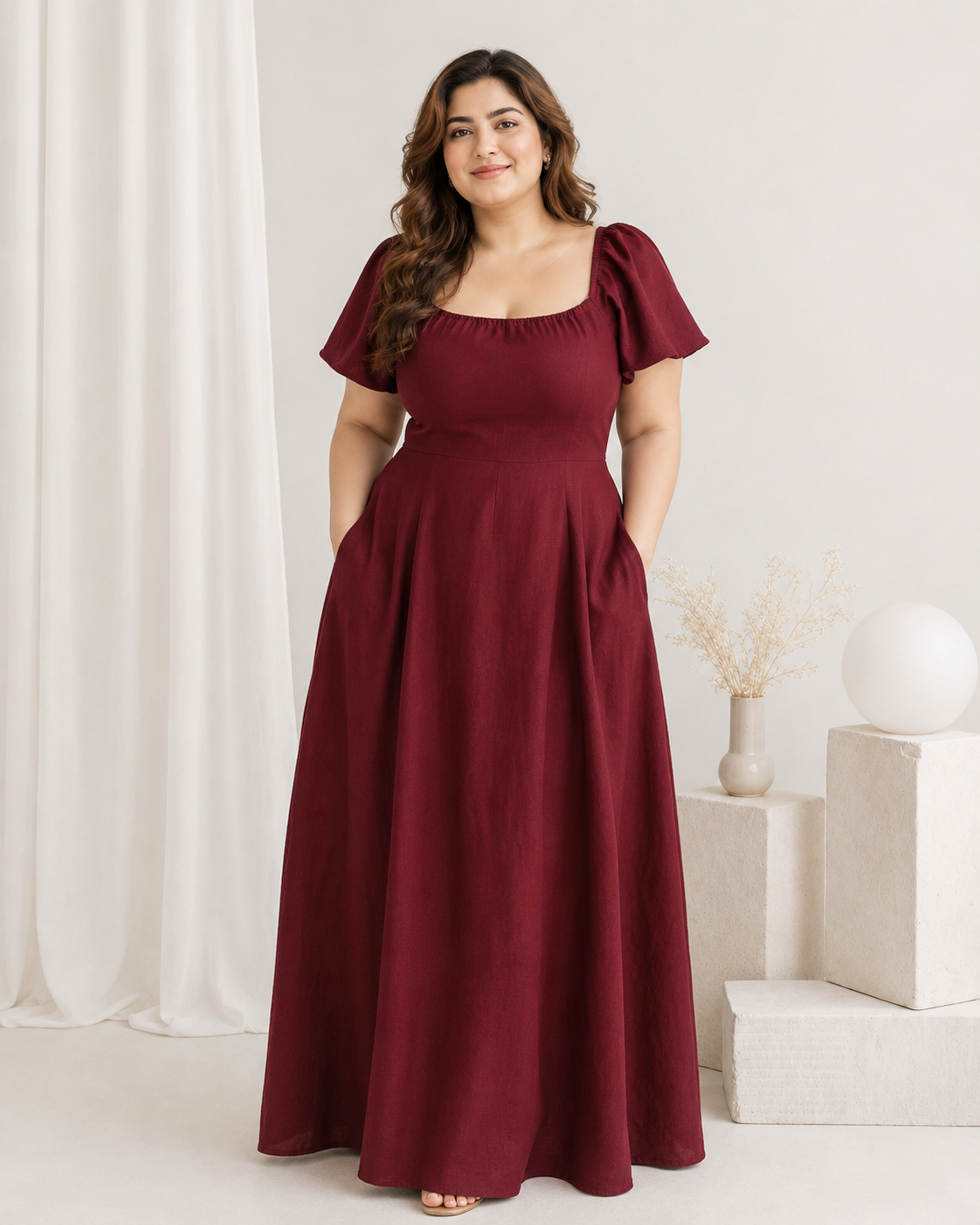Valcia Linen Maxi Dress